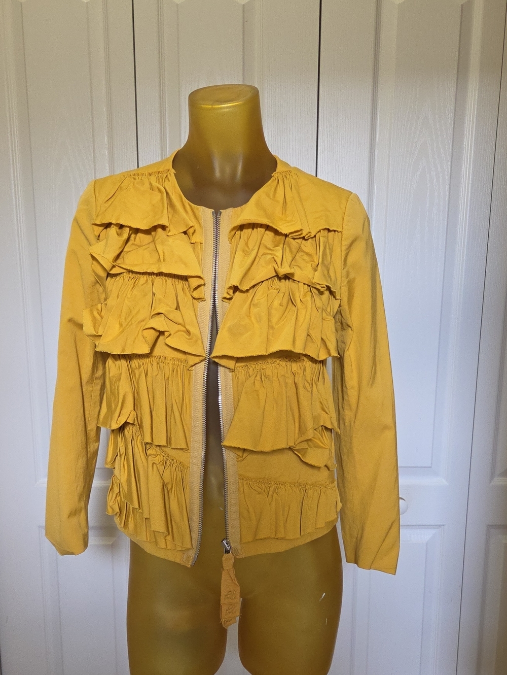 3.1 Phillip Lim Mustard Ruffle Zip Jacket